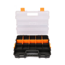 Load image into Gallery viewer, CASOMAN Tool Box Organizer Interlocking Black Small Parts Organizer for Fasteners and Crafts w/Removable Dividers (2 Piece Pack)