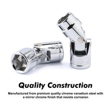 Load image into Gallery viewer, CASOMAN 3/8" Drive Universal Joint Socket Set- 10 Piece Flex Socket Set, 6-Point, Cr-V, Metric, 10-19mm