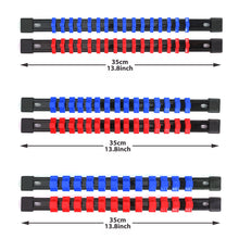 Load image into Gallery viewer, CASOMAN 6PC ABS Socket Organizer, 1/4-Inch, 3/8-Inch, 1/2-Inch, Premium Quality Socket Holders (6-Piece Set, Blue &amp; Red)