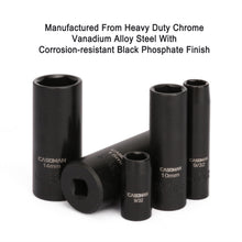Load image into Gallery viewer, CASOMAN 1/4 Inch Drive Master Impact Socket Set, 50-Piece, SAE/Metric, 5/32 Inch - 9/16 Inch, 4mm - 15mm, Shallow/Deep,CR-V