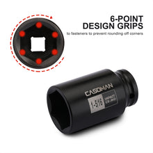 Load image into Gallery viewer, CASOMAN 6-Point 1/2-Inch Drive Deep Impact Socket- 1-5/16" (SAE),1/2-inch Drive 6 Point Axle Nut Socket for Easy Removal of Axle Shaft Nuts (1-5/16")