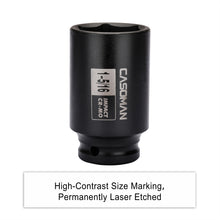 Load image into Gallery viewer, CASOMAN 6-Point 1/2-Inch Drive Deep Impact Socket- 1-5/16" (SAE),1/2-inch Drive 6 Point Axle Nut Socket for Easy Removal of Axle Shaft Nuts (1-5/16")