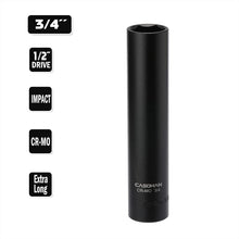 Load image into Gallery viewer, CASOMAN 1/2-Inch Drive Extra Deep Socket (3/4"), CR-MO, SAE, 6-Point, Extra Long