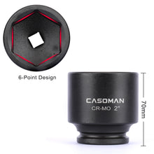 Load image into Gallery viewer, CASOMAN 1/2'' Drive Spindle Axle Nut Impact Socket Set, 6 Point,4PC 1/2-Inch Impact Socket Set