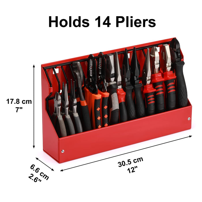 CASOMAN Plier Organizer Rack, Pliers Cutters Organizer, Black/Red, 14 ...