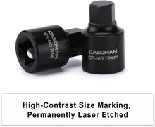 Load image into Gallery viewer, CASOMAN 16 Piece 3/8 Inch Drive Low Profile Impact Hex Driver Set, Cr-Mo, 1/4"-3/4", 6mm-19mm, Impact SAE and Metric Hex Bit Socket Set