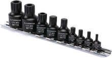 Load image into Gallery viewer, CASOMAN 9-Piece Low Profile Impact Triple Square Bit Socket Set,Includes Storage Rail,1/4", 3/8" and 1/2" Drive,CR-MO Steel, Designed for Impact Use