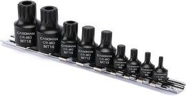 CASOMAN 9-Piece Low Profile Impact Triple Square Bit Socket Set,Includes Storage Rail,1/4
