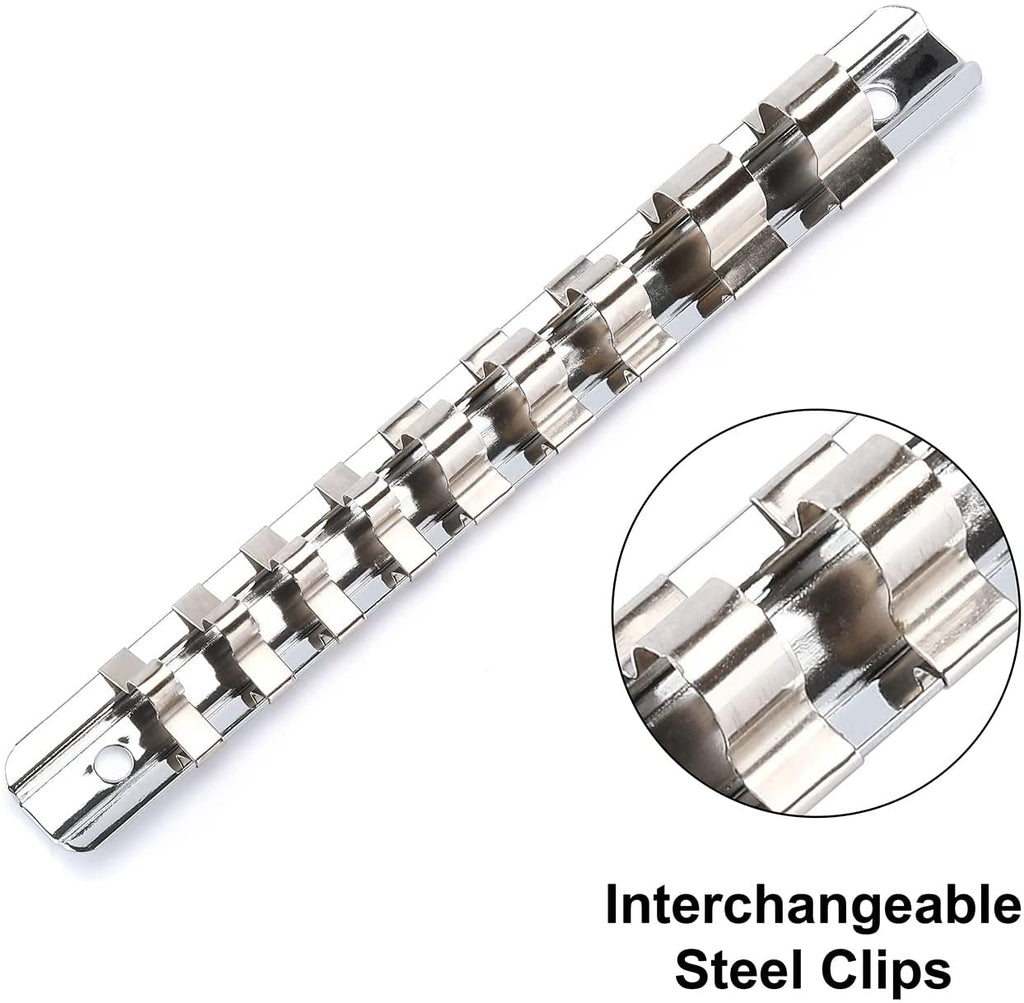 CASOMAN 9-Piece Low Profile Impact Triple Square Bit Socket Set,Includes Storage Rail,1/4", 3/8" and 1/2" Drive,CR-MO Steel, Designed for Impact Use