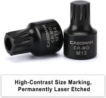 Load image into Gallery viewer, CASOMAN 9-Piece Low Profile Impact Triple Square Bit Socket Set,Includes Storage Rail,1/4", 3/8" and 1/2" Drive,CR-MO Steel, Designed for Impact Use