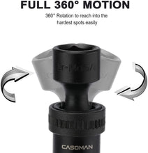 Load image into Gallery viewer, CASOMAN 12 Pieces 3/8-Inch Drive Shallow Universal Impact Socket Set, SAE, 5/16"-1", CR-MO, Swivel Socket