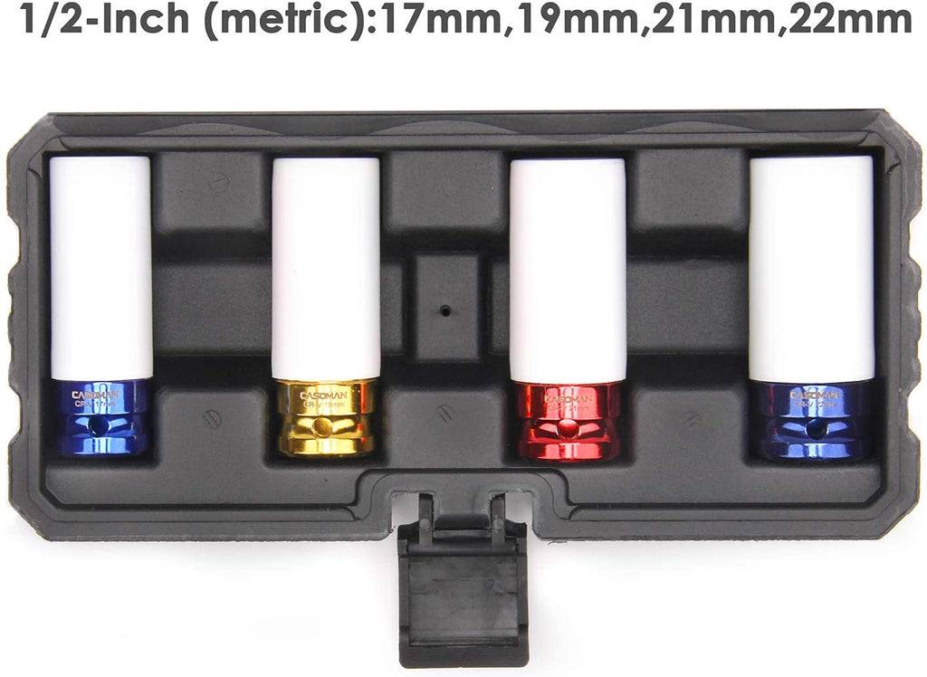 CASOMAN 1/2- Inch Drive Wheel Protector Impact Socket