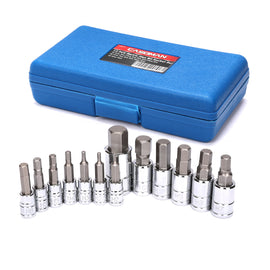 CASOMAN 13 Piece Hex Bit Socket Set, Metric, 2 mm-14 mm, S2 Steel Allen Bit Socket Kit