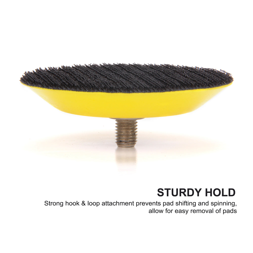 CASOMAN 3-Inch Dual-Action Hook & Loop Fastener Flexible Backing Plate 3"/ 75mm Polishing Pad with 5/16"-24 Threads, 4 PCS Set