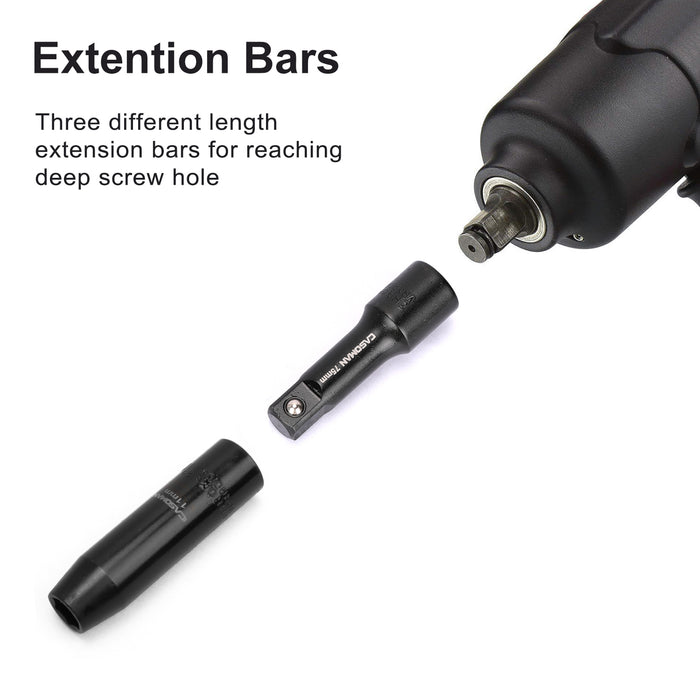 Yuclam Juego De Extensiones De 9 Piezas 1/4'', 3/8'' Y 1/2'' Yeacher