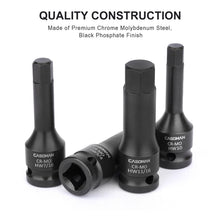 Load image into Gallery viewer, CASOMAN 1/2" Drive Master Impact Hex Bit Set, Hex Driver, SAE/Metric, 1/4" - 3/4", 6mm - 19mm, 20-Piece 1/2" Drive Allen Bit Socket Set