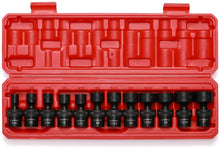 Load image into Gallery viewer, CASOMAN 12 Pieces 3/8-Inch Drive Shallow Universal Impact Socket Set, SAE, 5/16"-1", CR-MO, Swivel Socket