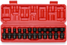CASOMAN 12 Pieces 3/8-Inch Drive Shallow Universal Impact Socket Set, SAE, 5/16