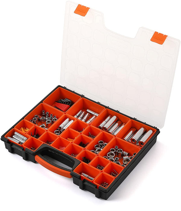 CASOMAN Hardware & Parts Organizers, 4 Piece Set Toolbox, Compartment Small  Parts Organizer, Versatile and Durable Storage Tool Box & Tool Box