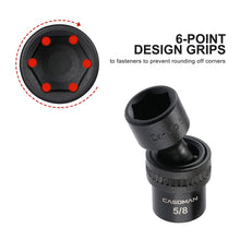 Load image into Gallery viewer, CASOMAN 12 Pieces 3/8-Inch Drive Shallow Universal Impact Socket Set, SAE, 5/16"-1", CR-MO, Swivel Socket