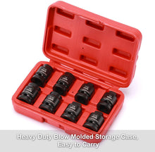 Load image into Gallery viewer, CASOMAN 8PCS 1/2-Inch Drive Pipe Plug Socket Set,SAE,Male/Female Set,7/16",1/2",5/8",9/16",Tapered Male Square Drive,Chamfered Female Square Drive