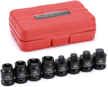 Load image into Gallery viewer, CASOMAN 8PCS 1/2-Inch Drive Pipe Plug Socket Set,SAE,Male/Female Set,7/16",1/2",5/8",9/16",Tapered Male Square Drive,Chamfered Female Square Drive