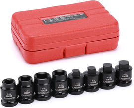 CASOMAN 8PCS 1/2-Inch Drive Pipe Plug Socket Set,SAE,Male/Female Set,7/16