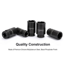 Load image into Gallery viewer, CASOMAN 3/4" Drive Deep Impact Socket Set, 8 Piece Set, SAE Sizes (1-Inch to 1-1/2-Inch), 6 Point, 3/4" Dr. Heavy Duty Impact Socket Set