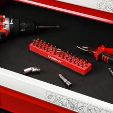 Load image into Gallery viewer, CASOMAN 2PCS 1/4" Hex Bit Organizer with Magnetic Base - Red, 86 Hole Bit Organizer with Strong Magnetic Base, Magnetic Bit Organizer for Your Specialty