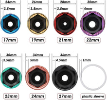 Load image into Gallery viewer, CASOMAN 1/2- Inch Drive Wheel Protector Impact Socket, Extra Thin Wall, Rim Protect Sleeves, 6 Point, Metric,17mm,19mm,21mm,22mm,23mm,24mm,27mm, 7 Pieces Set
