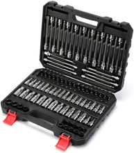 Load image into Gallery viewer, CASOMAN 107 Pieces Bit Socket Set, 1/4", 3/8" and 1/2" Drive, Torx/Extra Long Torx/Tamper Proof Torx/Hex/Ball End Hex, SAE/Metric, S2 Steel Bits