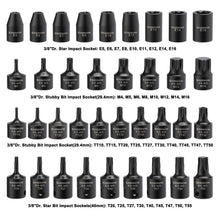 Load image into Gallery viewer, CASOMAN 84 Pieces 3/8" Dr. Master Hex Bit Impact Socket Set, CR-MO, SAE/Metric, Impact Grade, 3/8" Drive Allen Bit Socket Set
