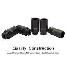 Load image into Gallery viewer, CASOMAN 1/2-Inch Drive Deep Spindle Axle Nut Impact Socket Set,12 Point, 8 Piece 1/2" Heavy Duty Impact Socket Set