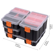 Load image into Gallery viewer, CASOMAN Hardware &amp; Parts Organizers, 4 Piece Set Toolbox, Compartment Small Parts Organizer, Versatile and Durable Storage Tool Box