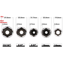 Load image into Gallery viewer, CASOMAN 3/8-Inch Drive Spark Plug Socket Set, 6-Point, 5/8-Inch, 3/4-Inch, 13/16-Inch, 14mm, 18mm, 5-Piece Set