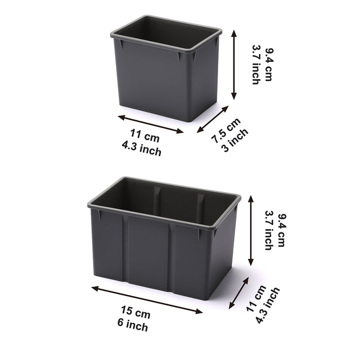 CASOMAN Transparent Portable Organizer with 10 Removable & Deep Bins, Storage Organizer Case with Carrying Handle, 16.7"L x 13.4"W x 4.5"H