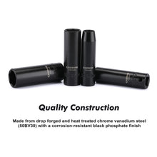 Load image into Gallery viewer, CASOMAM 13 Pieces 3/8-Inch Drive Impact Socket Set, 6-Point, Metric, Deep, CR-V, 7mm to 19mm, Heavy Duty Blow Molded Storage Case