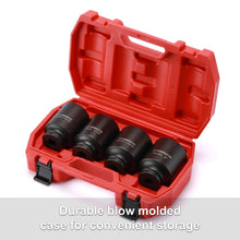 Load image into Gallery viewer, CASOMAN 4 Pieces 1/2" Dr. Deep Impact Socket Set, 1/2-Inch Drive Spindle Axle Nut Impact Socket Set, 1-13/16", 1-7/8", 1-15/16", 2", CR-MO, 6-Point, SAE