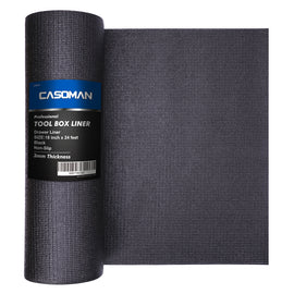CASOMAN Professional Tool Box Liner and Drawer Liner 18 inch x 24 feet,Easy Cut Non-Slip Foam Rubber Toolbox Drawer Liner Mat - Adjustable Thick Cabinet Liners