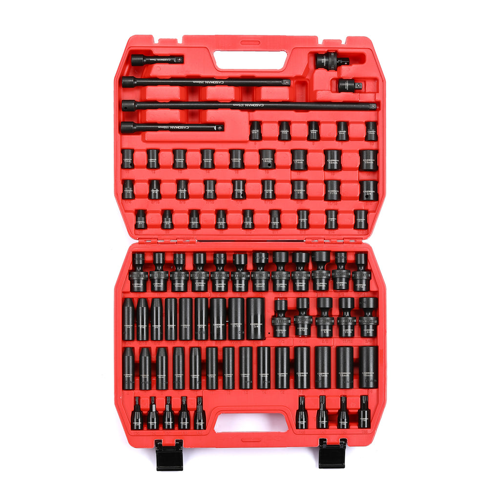CASOMAN 87 Pcs 3/8" Drive Master Impact Socket Set