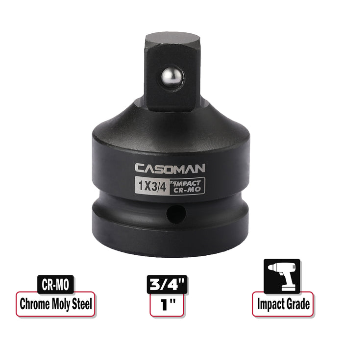 CASOMAN 1-Inch F to 3/4-Inch M Impact Socket Adapter, Impact Reducer, Chrome Moly Steel Construction, 1"F X 3/4"M