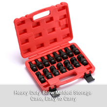 Load image into Gallery viewer, CASOMAN 15 PCS 3/8" Drive Shallow Universal Impact Socket Set, 6 Point, CR-MO, Metric,8-22mm, Swivel Socket