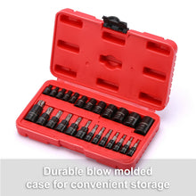 Load image into Gallery viewer, CASOMAN 25 Piece Torx Bit Socket and External Socket Set, 13 Star Socket Bits (T8- T60)&amp; 12 Female E-Torx Sockets (E4-E22)