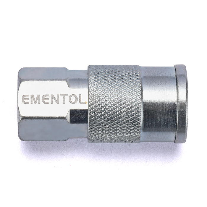 EMENTOL Automotive Air Coupler Set, 3/8 Inch Flow Size,  3/8 Inch NPT Female Threads Size, Steel Air Compressor Accessories Fittings