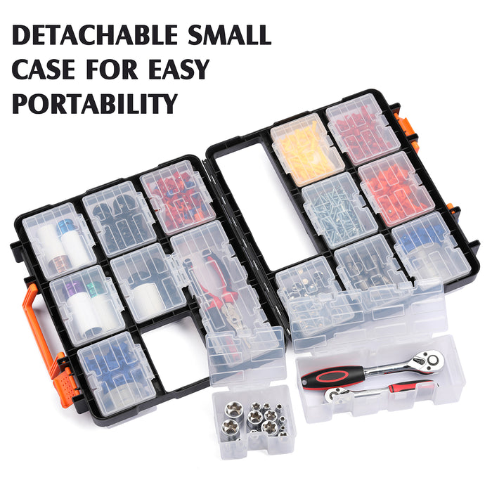 CASOMAN Tool Organizer with Removable Plastic Box Hardware & Parts Organizers, Versatile and Durable