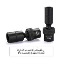 Load image into Gallery viewer, CASOMAN 10 PCS 3/8" Drive Deep Universal Impact Socket Set, 6 Point, CR-MO, Metric,10-19mm, Swivel Socket