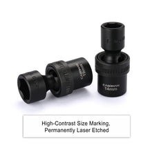 Load image into Gallery viewer, CASOMAN 15 PCS 1/2" Drive Shallow Universal Impact Socket Set, 6 Point, Metric,10-24mm
