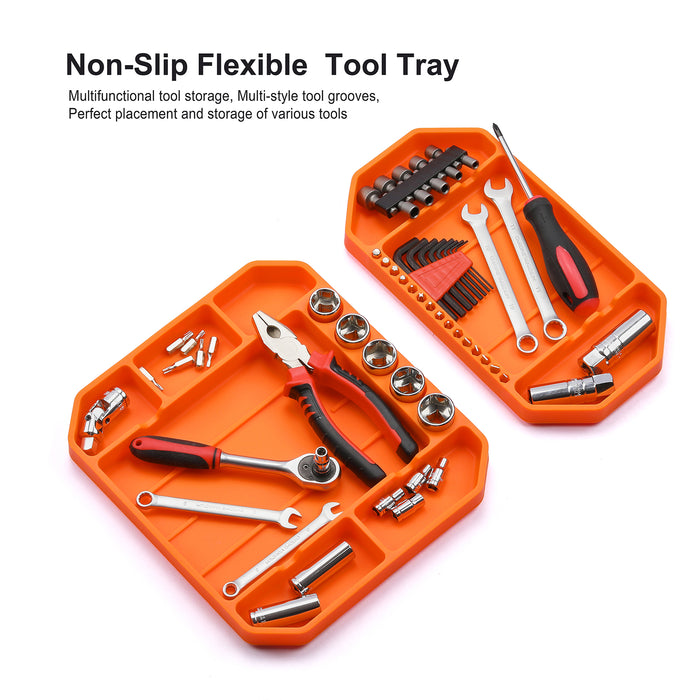 CASOMAN 3PCS Non-Slip Flexible Tool Tray, Original Tool Tray Organizer