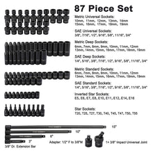 Load image into Gallery viewer, CASOMAN 87 Pcs 3/8" Drive Master Impact Socket Set