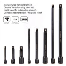 Load image into Gallery viewer, CASOMAN 18-Piece Drive Tool Accessory Set, Black Phosphate Finish, Includes Socket Adapters, Extensions and Universal Joints and Impact Coupler